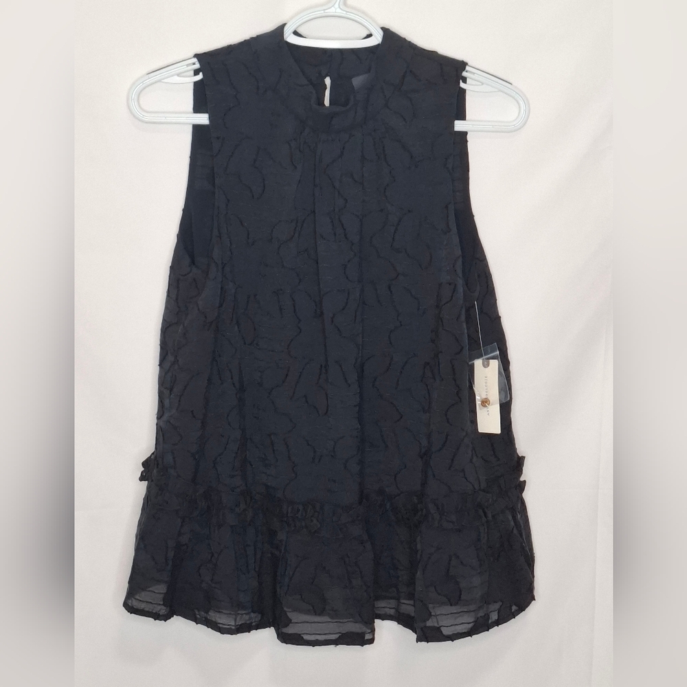 Anthropologie Maeve Black Sleeveless Top Size 6 NWT